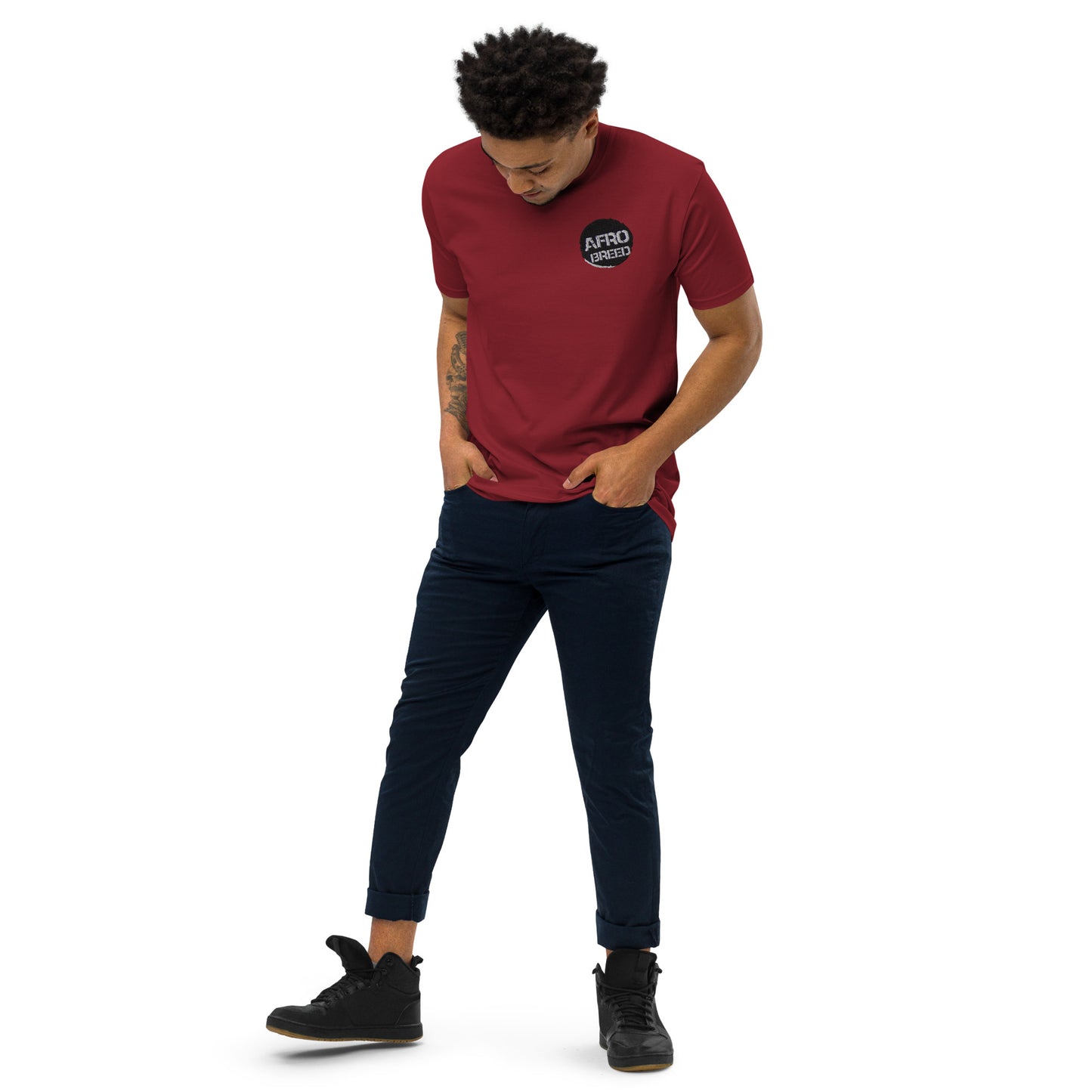 Men’s premium heavyweight tee Afro Breed Embroidery