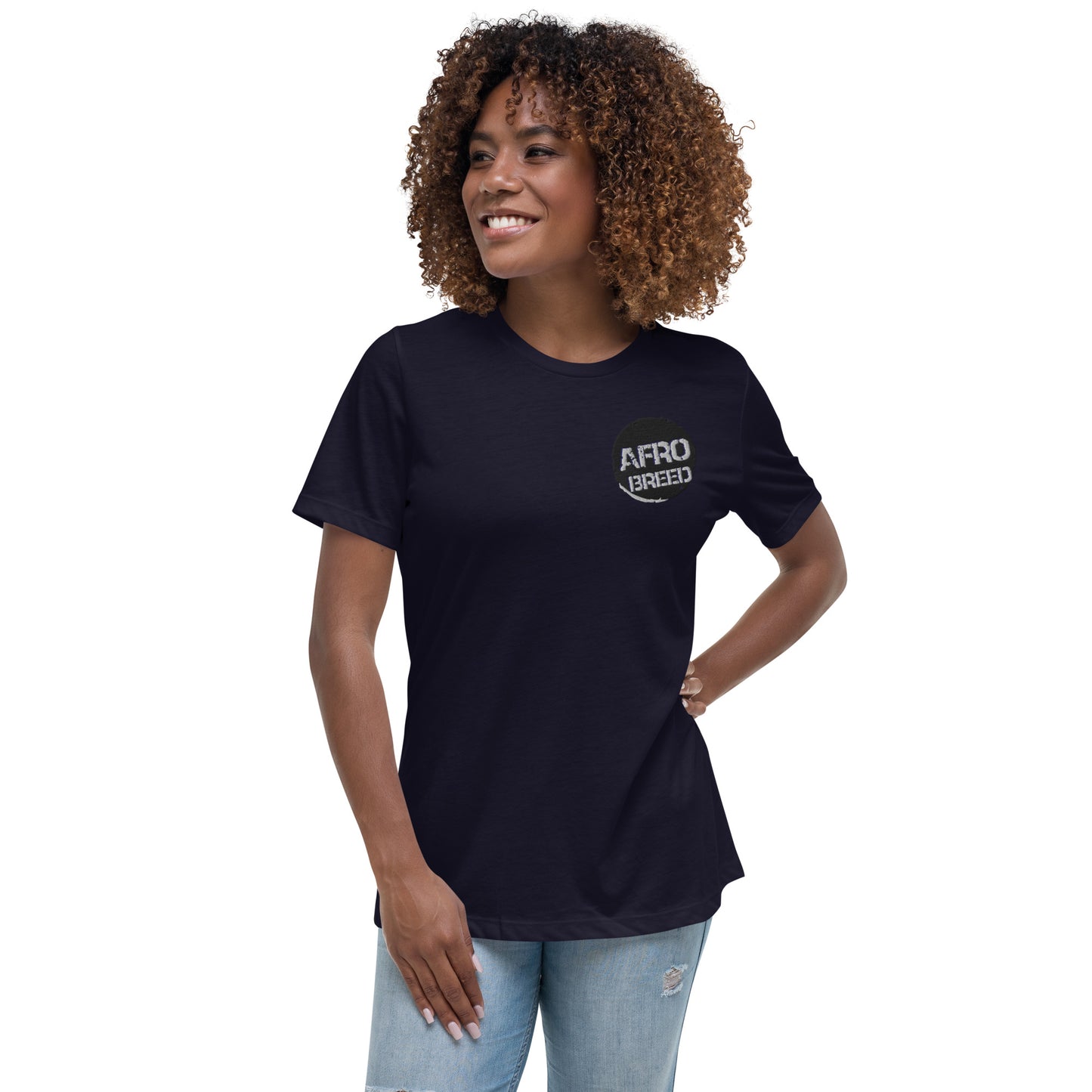 Embroidered Women's Relaxed T-Shirt Afro Breed