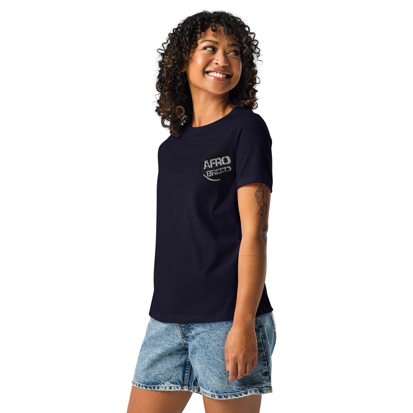 Embroidered Women's Relaxed T-Shirt Afro Breed