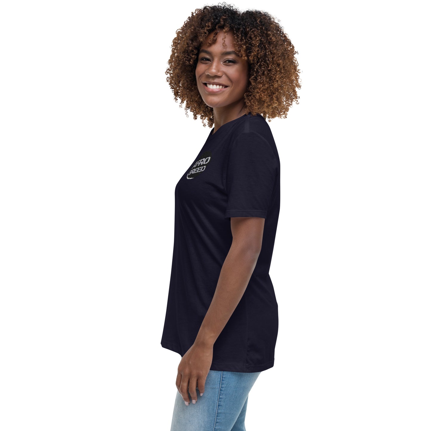 Embroidered Women's Relaxed T-Shirt Afro Breed