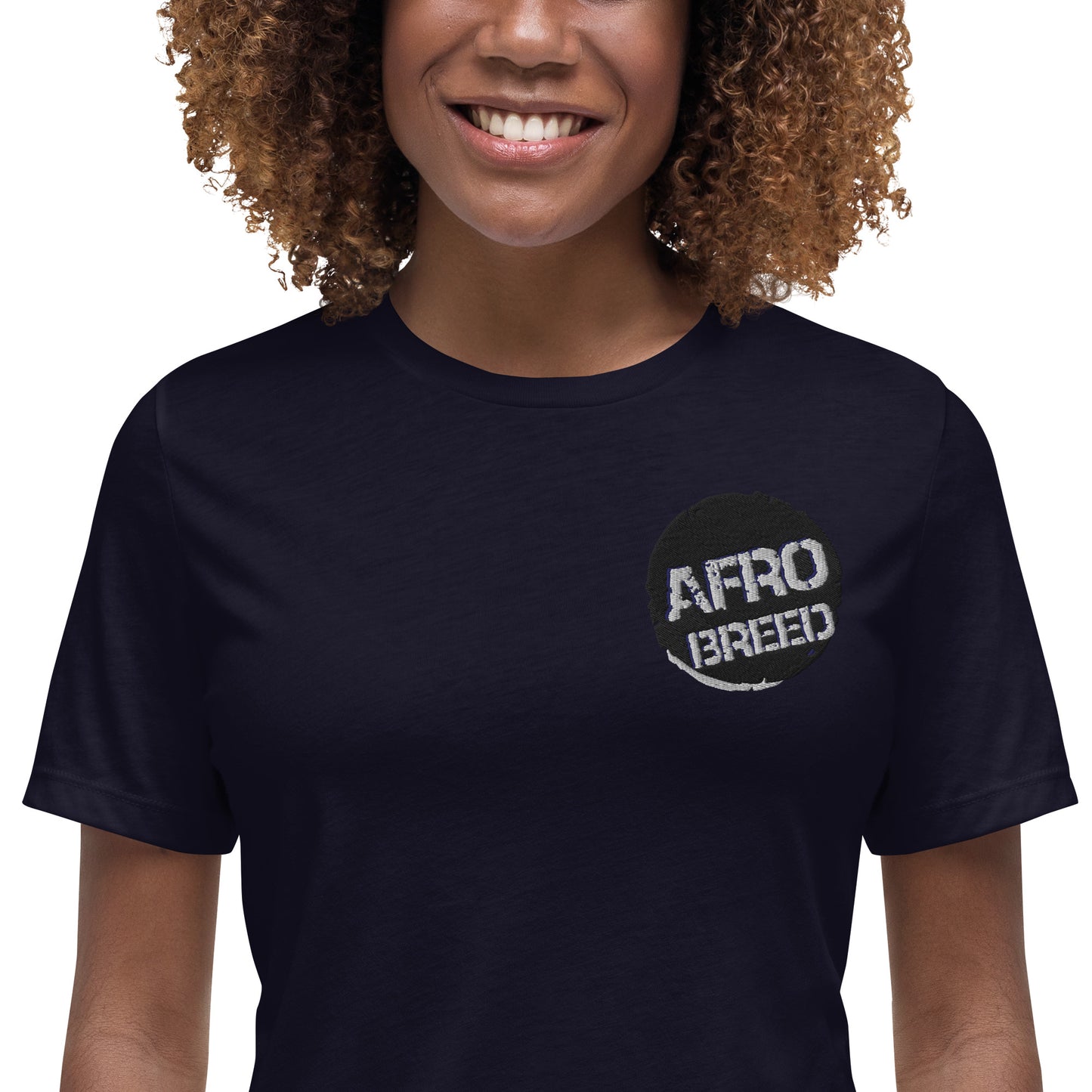 Embroidered Women's Relaxed T-Shirt Afro Breed